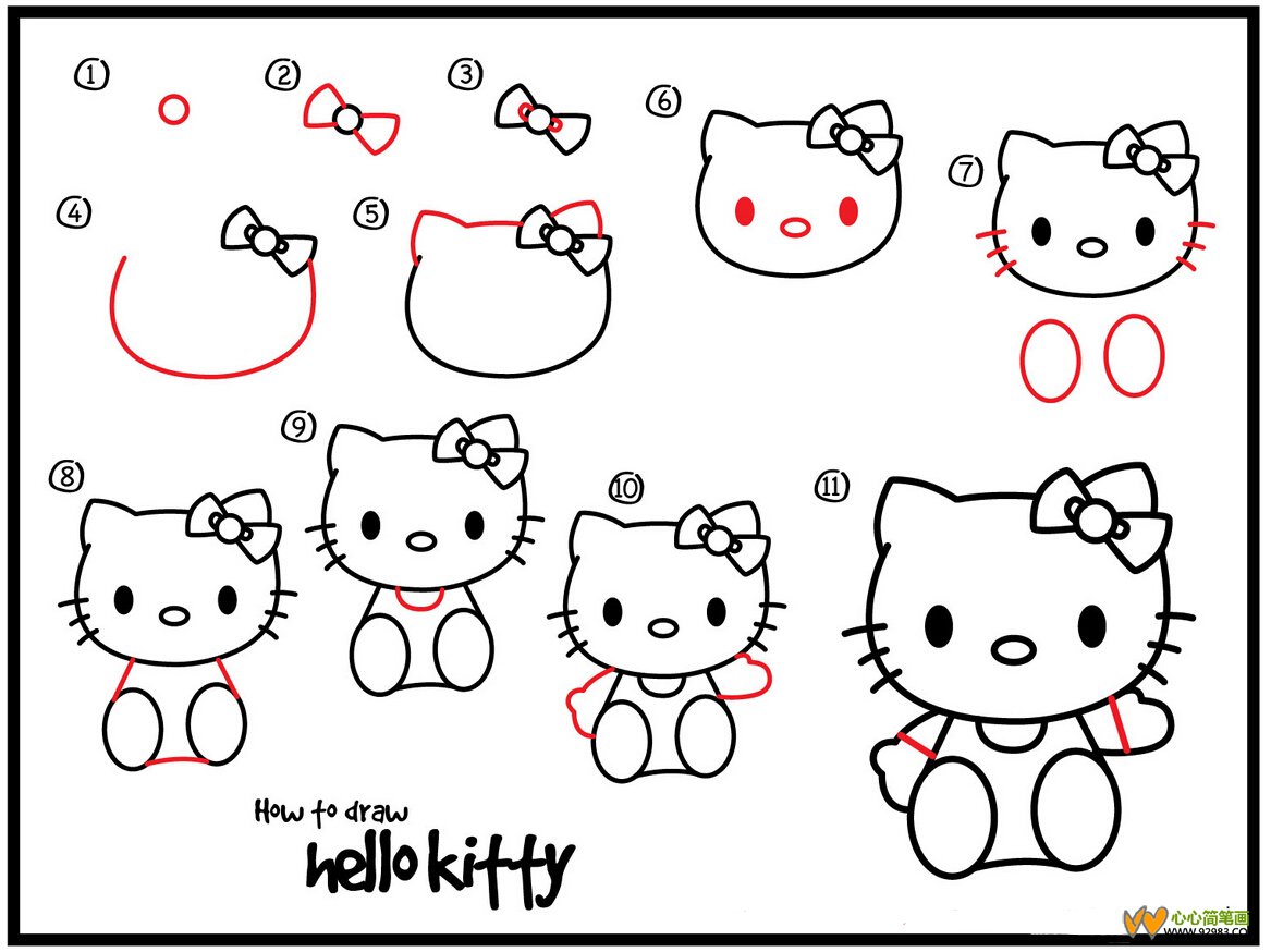 Hello Kitty 简笔画