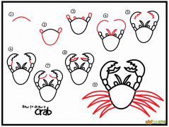 如何画螃蟹简笔画