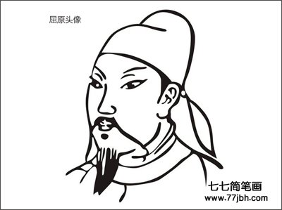 屈原头像简笔画